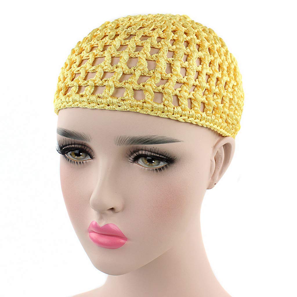 Polyester 1# Red Schal und Nacht einfarbig 54cm-60cm 21.25in-23.62in Turban JOYKK Damen Netz-Haarnetz H/&auml;kelm/&uuml;tze