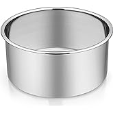 P&P CHEF 6 Inch Cake Pans Set, Round Baking Pan Stainless Steel Layer Birthday Wedding Cake Oven Pans, Non Toxic & Heavy Duty, Deep Side & Mirror Finish, Dishwasher Safe, (1Pc)