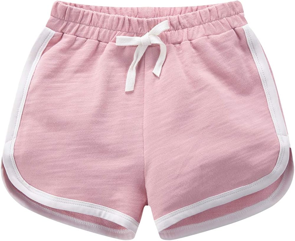 Girls Boys 3 Pack Running Athletic Cotton Shorts, Kids Baby Workout and Fashion Dolphin Summer Beach Sports: Clothing
