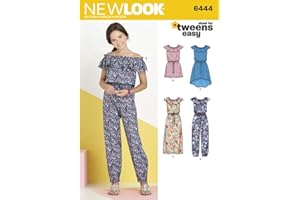 NEW LOOK Patterns Girl's Dress and Jumpsuit in Two Lengths Size A (8-10-12-14-16) 6444