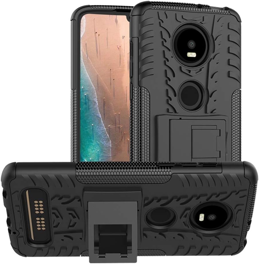 Moto Z4 case, Moto Z4 Play Case, PUSHIMEI Heavy Duty Shockproof with Kickstand Dual Layer Protection Phone Stand Case Cover for Motorola Moto Z4 / Moto Z4 Play(Black Kickstand case)