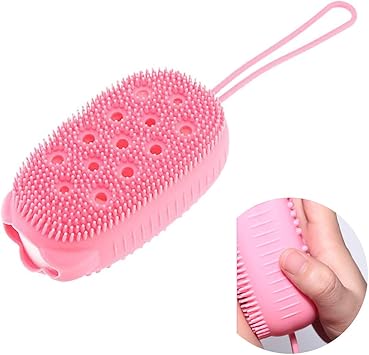 Brosse De Douche En Silicone Souple Bain De Lavage Du Corps Brosse De Bain Exfoliante Pour Le Massage De La Peau Brosse A Bulles Moussante Rapide Brosse De Massage Corporelle Rose Amazon Fr Beaute