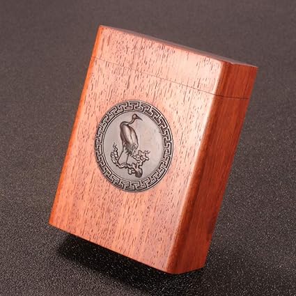 LXTIN Caja de Cigarrillos de Madera Personalidad Retro Caja ...