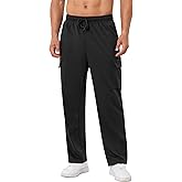 SILKWORLD Sweatpants for Men Zipper Cargo Pockets Joggers Open Bottom Casual Pants for Athletic, Jogging, Running, Workout