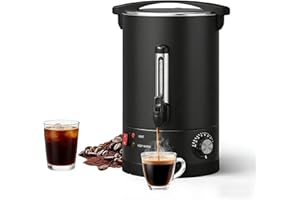 120 Cups Coffee Urn, 18L/4.8 gal Double Wall Commercial Coffee Maker Machine, Stainless Steel Hot Beverage Dispenser, Hot Wat