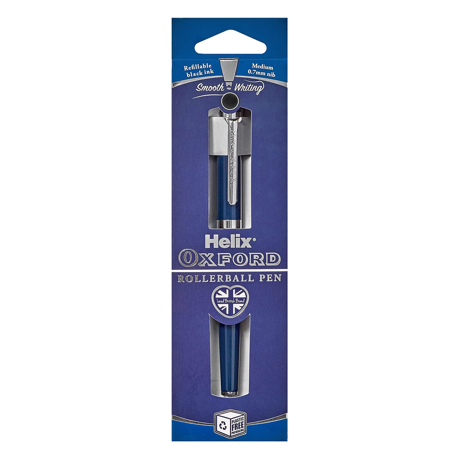 Helix Oxford Premium Rollerball Pen (Black Ink) with Plastic Free Packaging