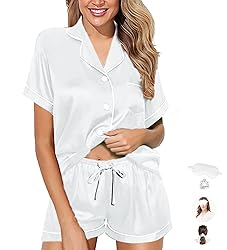 WJing Yi Jia Womens Pajama Sets XS-4XL Silk Satin