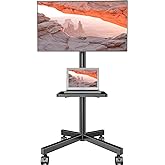 AX WABER Mobile TV Stand for 23-60 Inch LCD LED Flat/Curved Panel Screen TVs, Rolling TV Cart Holds up to 88Lbs Portable Stan