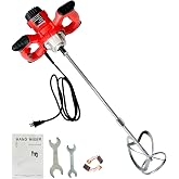 Cement Mixer, 110V Handheld Electric Concrete Mixer with 6 Adjustable Speed, Portable Mortar Mixer,for Mixing Mud, Putty,Cement, Mortar,Paint,Grout Plaster Thinset Fodder Stirring Tool,Single Paddle