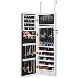 Schmuckschrank mit Spiegel zum Hängen abschließbar Weiß: Amazon.de