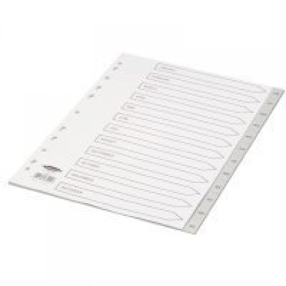 Concord Jan-Dec Grey Index Polypropylene 120 Micron Europunched A4 Ref 63005