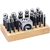 26 Piece Dapping Doming Punch Block Set 2.3 mm to 25 mm Jewelry Making Metal Forming Tool Kit