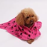 Aliangting 4Pcs Pet Blanket Small Dogs Cats Fleece Paw Print 60x70 cm view 7