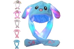 AIYUENCICI Funny Plush Rabbit Hat Ear Moving Jumping Hats Cute Bunny Hat Cap for Women Girls Cosplay Party Holiday