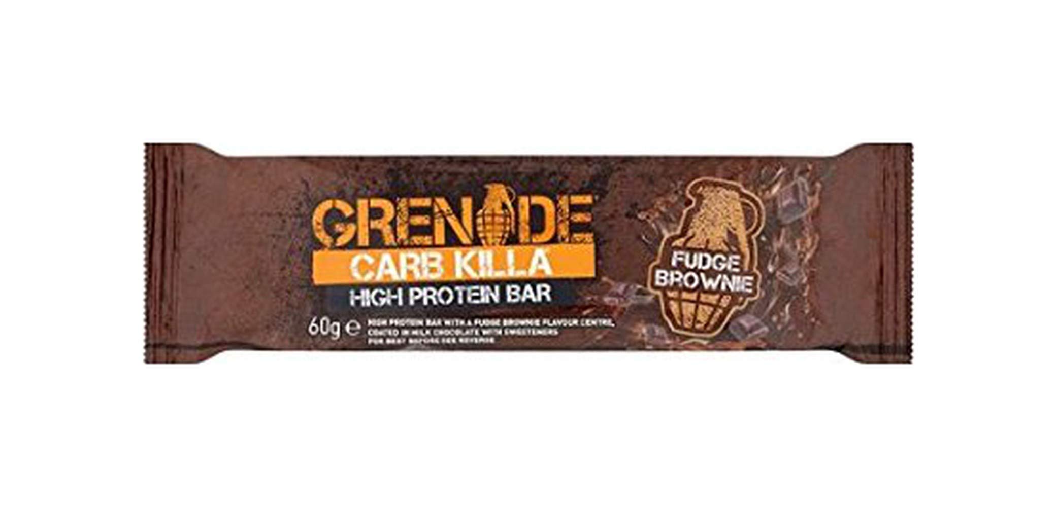 Grenade High Protein, Low Sugar Bar - Fudge Brownie, 12 x 60 g