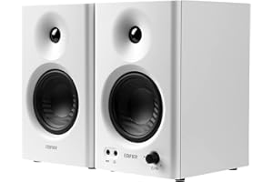 Edifier MR4 Powered Studio Monitor Speakers, 4" Active Near-Field Monitors Speaker - White (Pair)