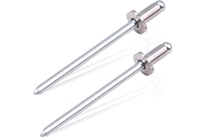 GTPARTES 2 Pcs Stainless Steel Rosette Rivets Replacement Fit For GM Ford Chrysler AMC VIN Door Tag Rosette Petal Shape Universal Compatibility Fixing tools Sliver