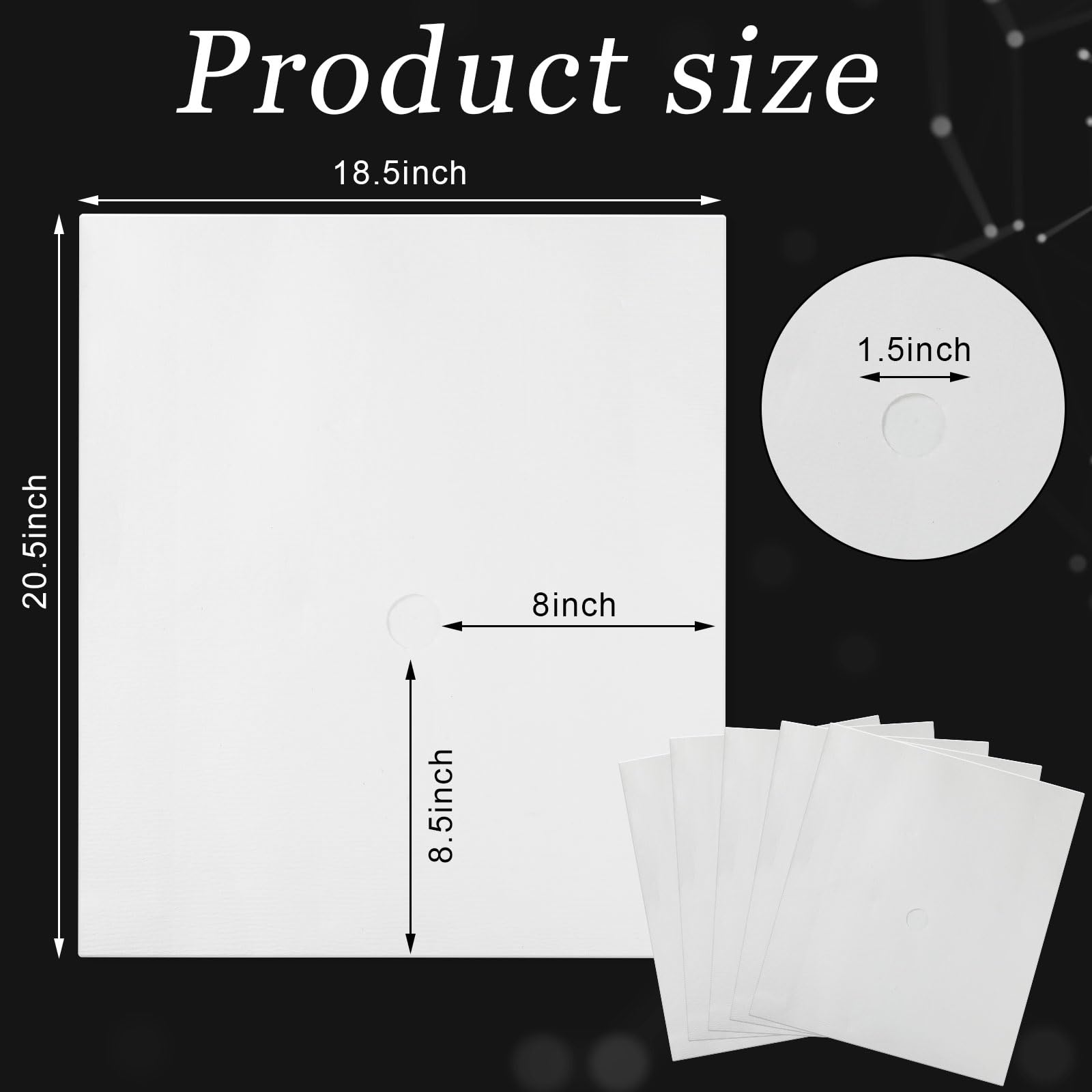 Ireer 100 Pcs Fryer Filter Paper Envelope Style 18.5 x 20.5 Inch, 1.5 Inch Hole 1 Side Grease Deep Fryer Cooking Oil Filter, Ideal for Commercial Cafes, Hotel, Restaurants, Food Trucks
