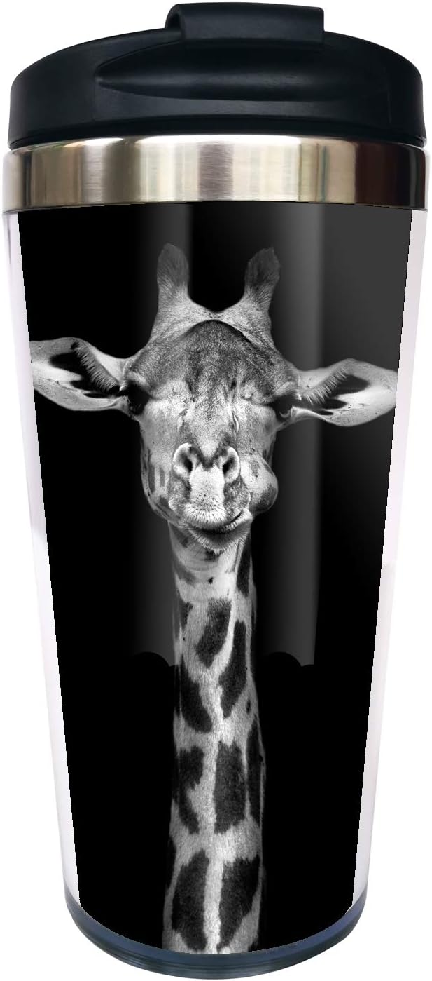 wodealmugWomen's Animal Giraffe Travel Coffee Mug Thermal Insulated Tumbler Cup With Lid 14 OZ
