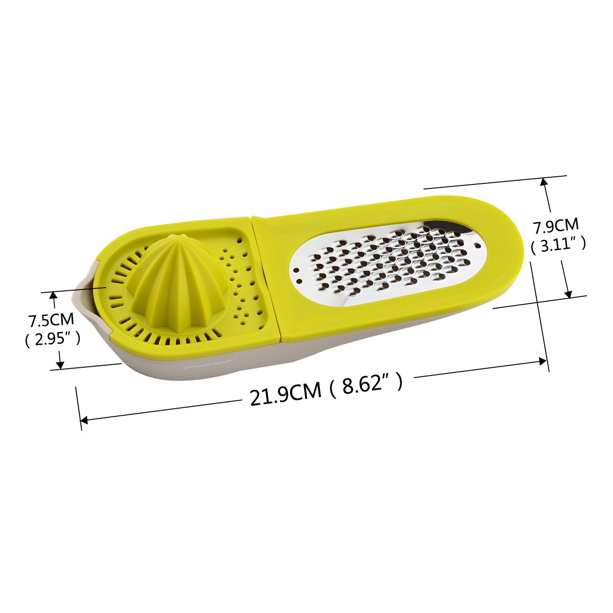 LONGLISHENG 3 in 1 Multi-Function Manual Lemon Juicer Quick Citrus Presser Cheese Grater