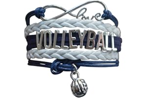 INFINITY COLLECTION Volleyball Bracelets For Girls- Ideal Volleyball Gifts & Souvenirs. Adjustable Charm Bracelet with Moveable Letters, Infinity Symbol & Silver Volleyball Charm. Fashionable Bracelets by SportyBella.