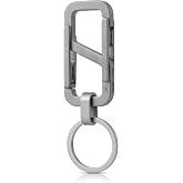 KeyUnity Titanium Carabiner Keychain, EDC Key Holder Double Gate Design