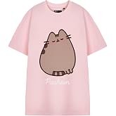 Pusheen Pink Women's Short Sleeve Graphic Tee | Ladies Blush Cat Lover T-Shirt in Pink | Cute Kawaii Internet Cat Tee Shirt