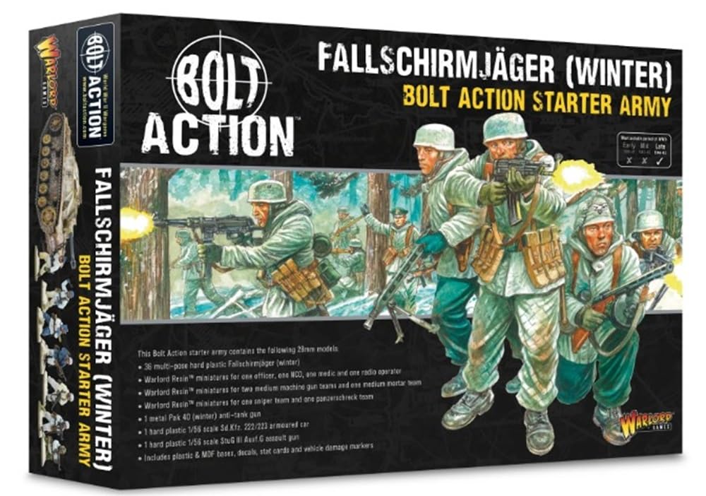 Warlord Games Fallschirmjager Winter Starter Army - 28mm Scale Miniatures for Bolt Action Highly Detailed World War 2 Miniatures for Table-top
