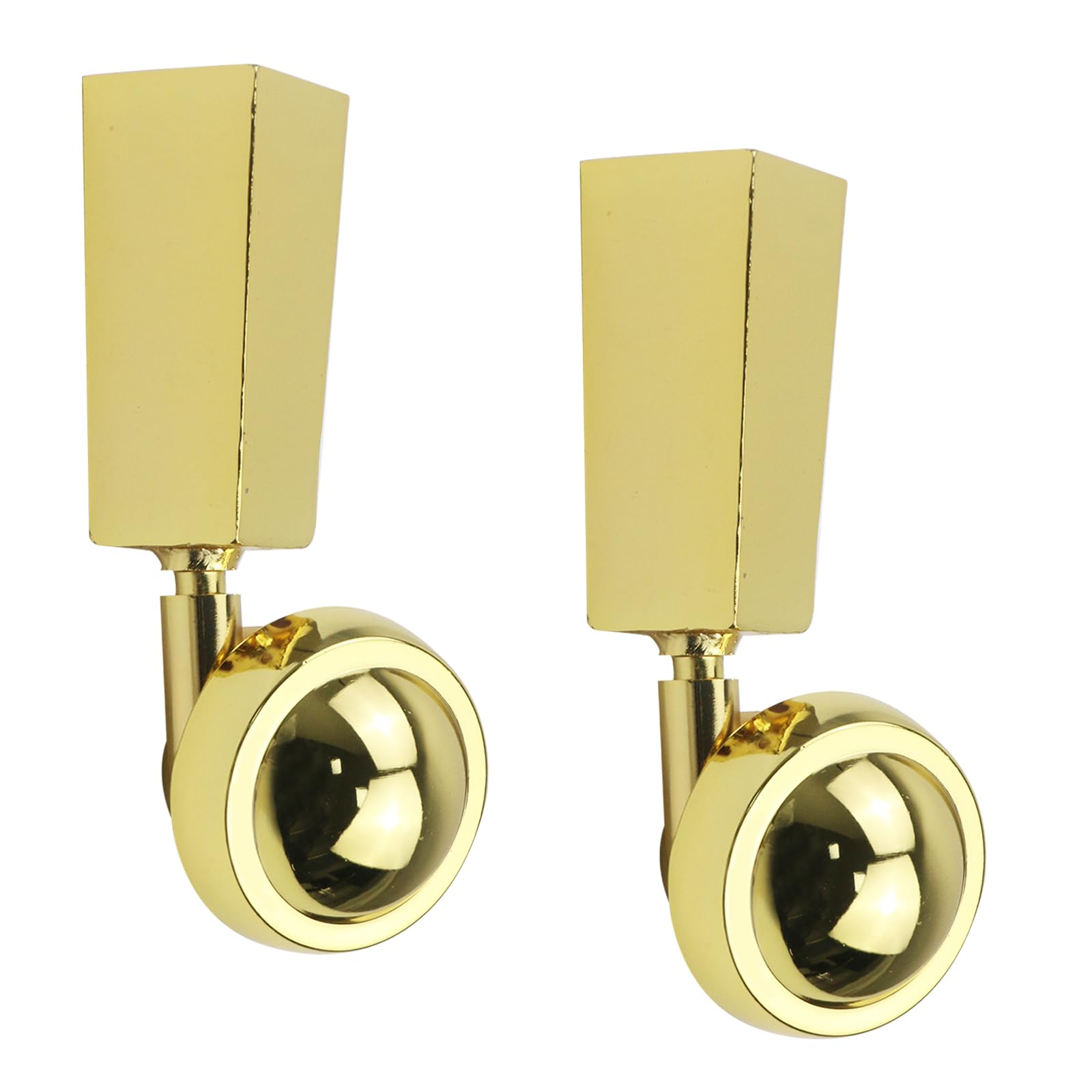 Photo 1 of MY MIRONEY 2Pcs Metal Swivel Cup Casters Square Cup Casters Furniture Casters Wheels for Table Chair Sofa, 2.48" Diameter Wheel, Straight Type