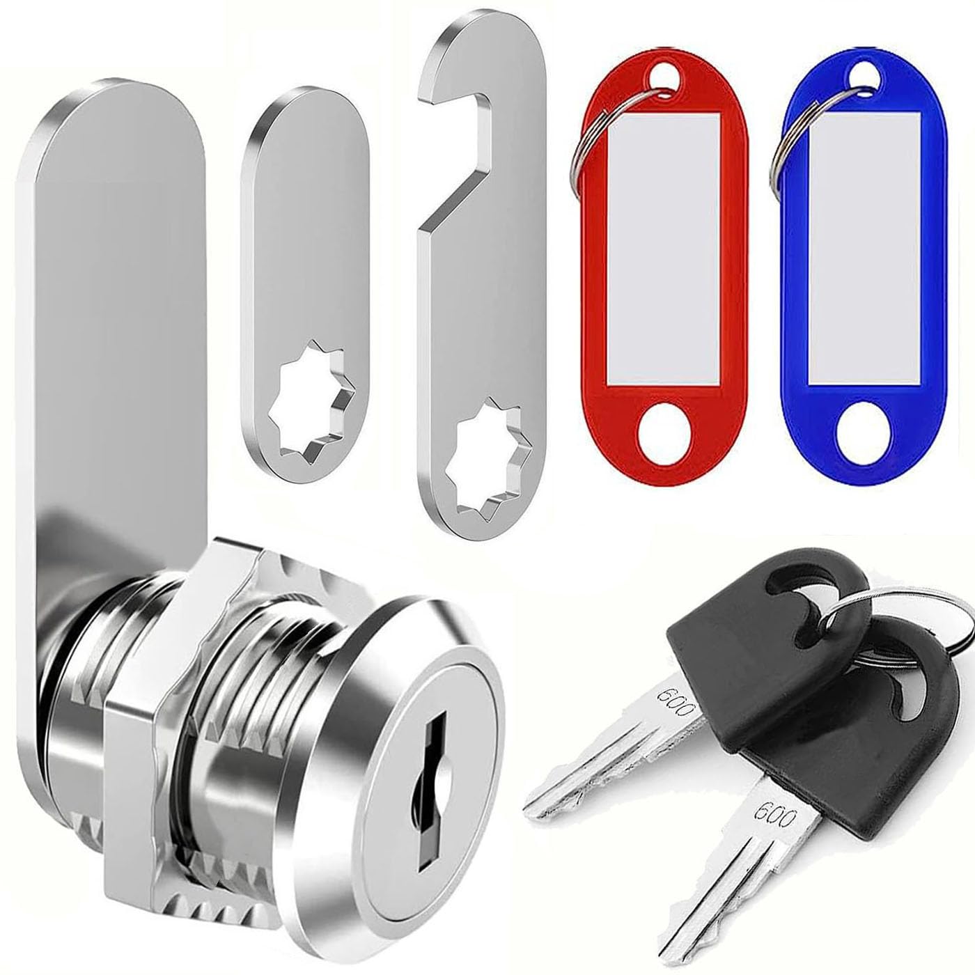 20MM Cam Lock with Keys Alike and Tags, ZiYuya Security Door Lock for Cabinet Cupboard Letterbox Mailbox Postbox Toolbox Lever Draw Dresser Locker Locks