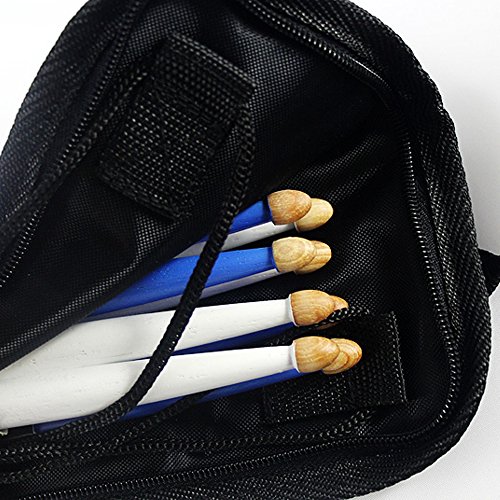 EaseIcon Weather Resistant Fabric Drumstick Case Cover Drum Stick Bag with Shoulder Strap - Blue
