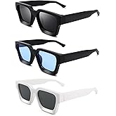 Pro Acme Square Sunglasses for Men Women,Thick Frame Sun Glasses Simple Designer Style Shades