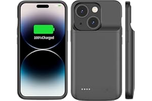 JUBOTY Battery Case for iPhone 14/14Pro/13/13Pro 6.1inch, 7000mAh Li-ion 0 Cycle Internal New Upgrade High Capacity Rechargeable Portable Charging Case Extended Battery Pack Black