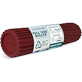 Oceanfoam Tidal Roller - Maroon - Muscle Massage Foam Roller for Back Pain & Stretching - Firm and Ergonomic Wide Wave Textured - Yoga, Athletics, & Wellness - Full Size, 20" x 5"