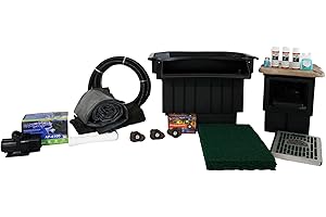 HALF OFF PONDS PondBuilder Elite 6,100 GPH Submersible Pump Pond Kit with 25' x 30' EPDM Rubber Pond Liner for Water Garden & Koi Pond