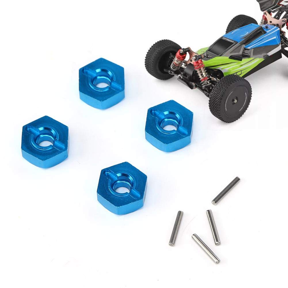 144001 Hub Pins Rc Car Hex Wheel Nut 5MM Wheel Hex Mount Hubs Nut with Pins Fit for 1/14 144001 RC Car(1266B-Blue)