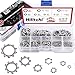 Hilitchi 300-Pcs [8-Size] 304 Stainless Steel External Tooth Star Lock Washers Assortment Set - Size Included: M2 M3 M4 M5 M6 M8 M10 M12