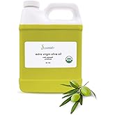 Soapeauty Extra Virgin Olive Oil USDA Certified Organic | Unrefined Cold-Pressed Carrier Oil | Massage & Body Oil | for Skin, Face, Hair, and Soap Making | Carrier for Essential Oils - 32 Fl Oz