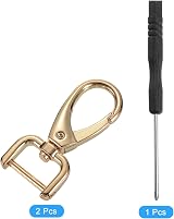sourcing map 2Pcs Gold Lobster Claw Clasp 15mm D Ring Hook with Screwdriver view 3
