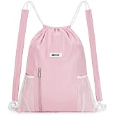 WANDF Drawstring Backpack, Gym String Bag with Shoulder Pad | Water-Resistant, Sports, Travel, Beach, Daily Carry, for Men Women