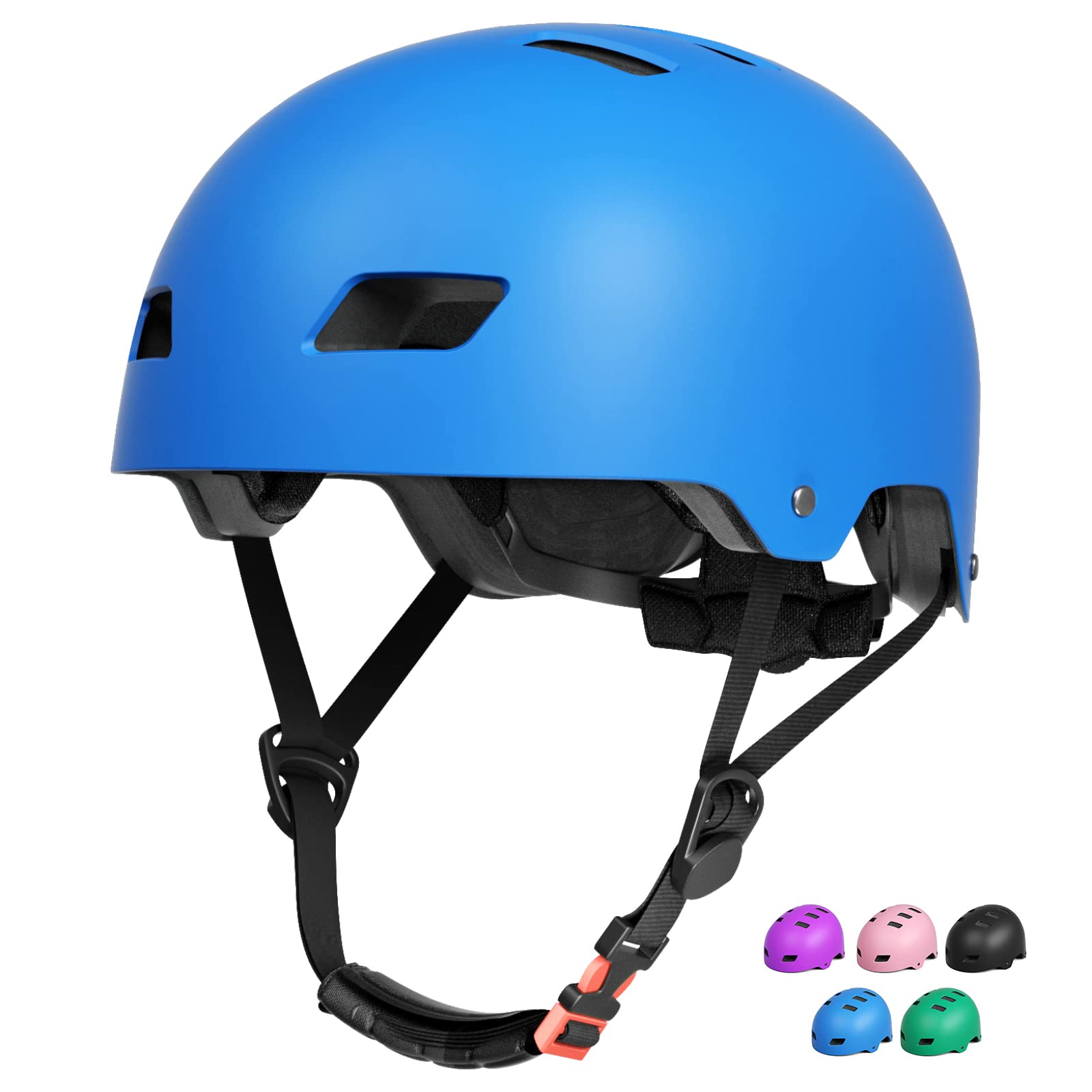 FAYDUDU Kids Bike Helmet Toddler Skateboard Helmets for Ages 3-13 Years Boys Girls CE Certified Safety Adjustable Multi-Sport Roller Skating Scooter Cycling Helmet (Blue, S)