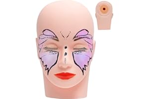Buqikma Lash Mannequin Head Pro Training Mannequin Flat Head Mannequin Head for Eyelash Extensions Cosmetology Mannequin Head Makeup Mannequin Head Stand for Practice Makeup Massage Acupuncture