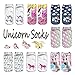 Orlesp-Unicorn Socks Low Cut Ankle Socks Unicorn Element Cartoon Boat Socks (7 pack/Multicolor)