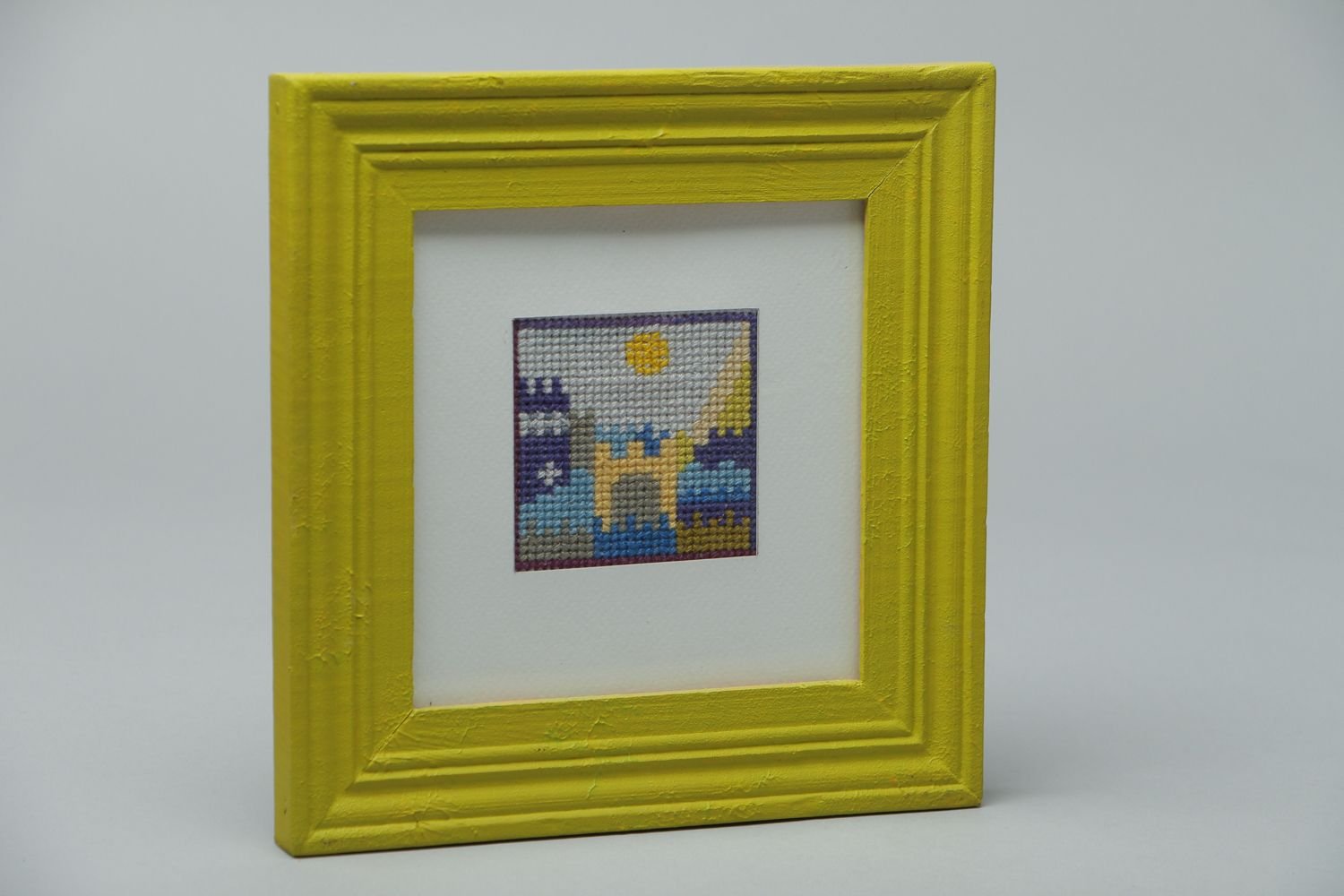 Cross stitch embroidered picture in frame Amazon.co.uk Kitchen & Home