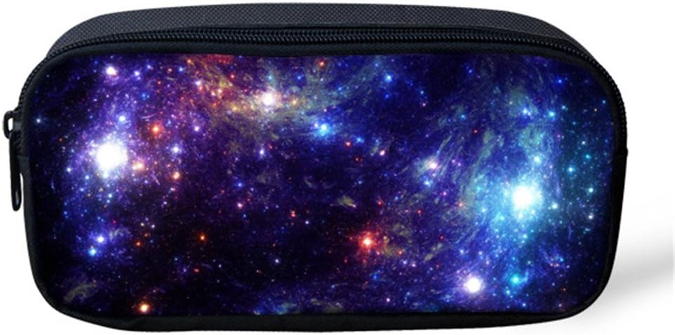 LedBack 3D Galaxy Pencil Case for Boys Star Pen Holder with Zipper Children Back to School Big Capacity Pencil Pouch Student Sturdy Polyester Stationery Storage Bag