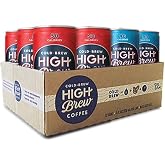 High Brew Coffee, Cold Brew, Double Espresso/Mexican Vanilla, Red &amp; Blue Variety Pack, 8 Fl Oz Can (Pack of 12)