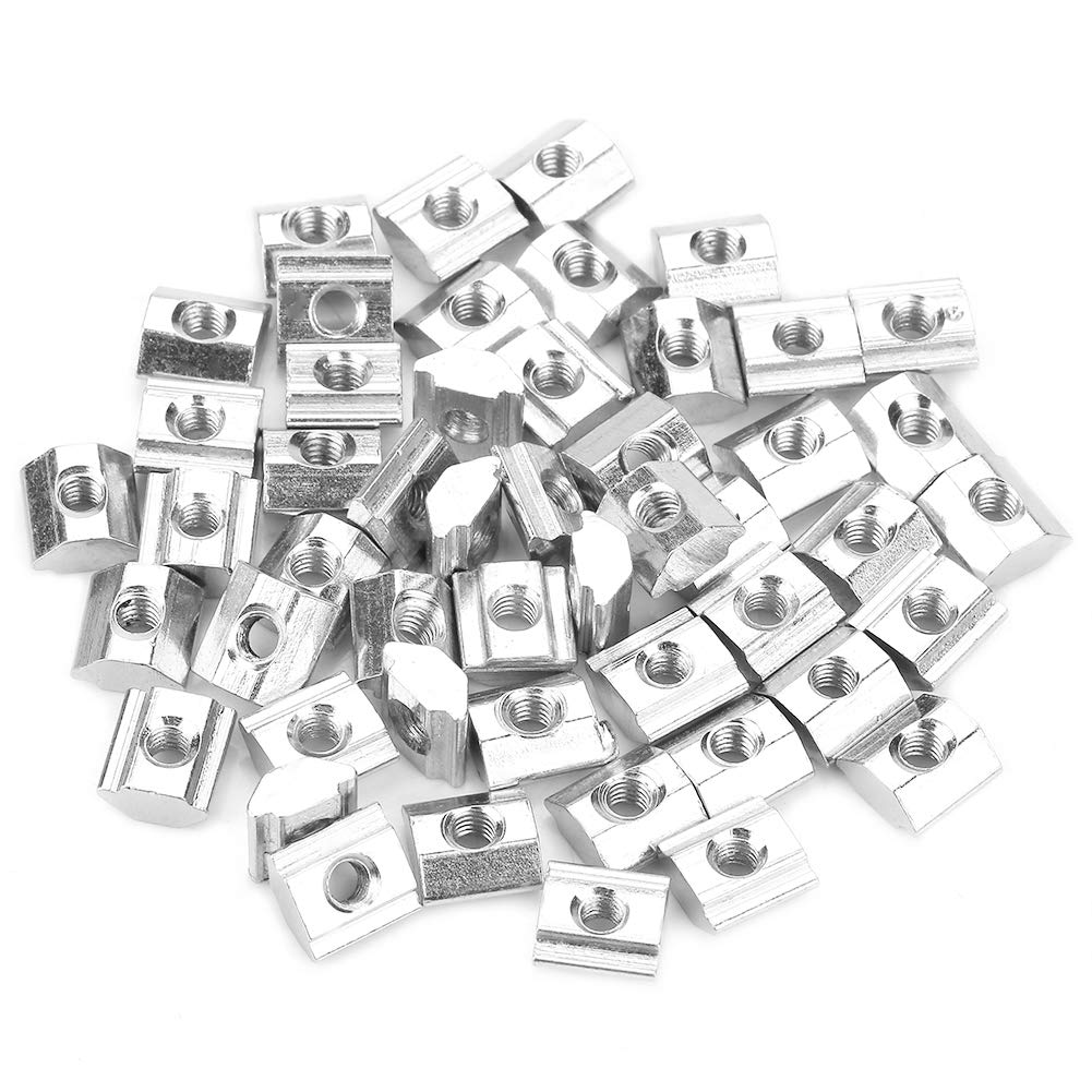 M3 Sliding T-Nut 50-Pack for 6mm Slot Aluminium Extrusion 2020 Series Carbon Steel T Nut Fasteners Industrial Hardware
