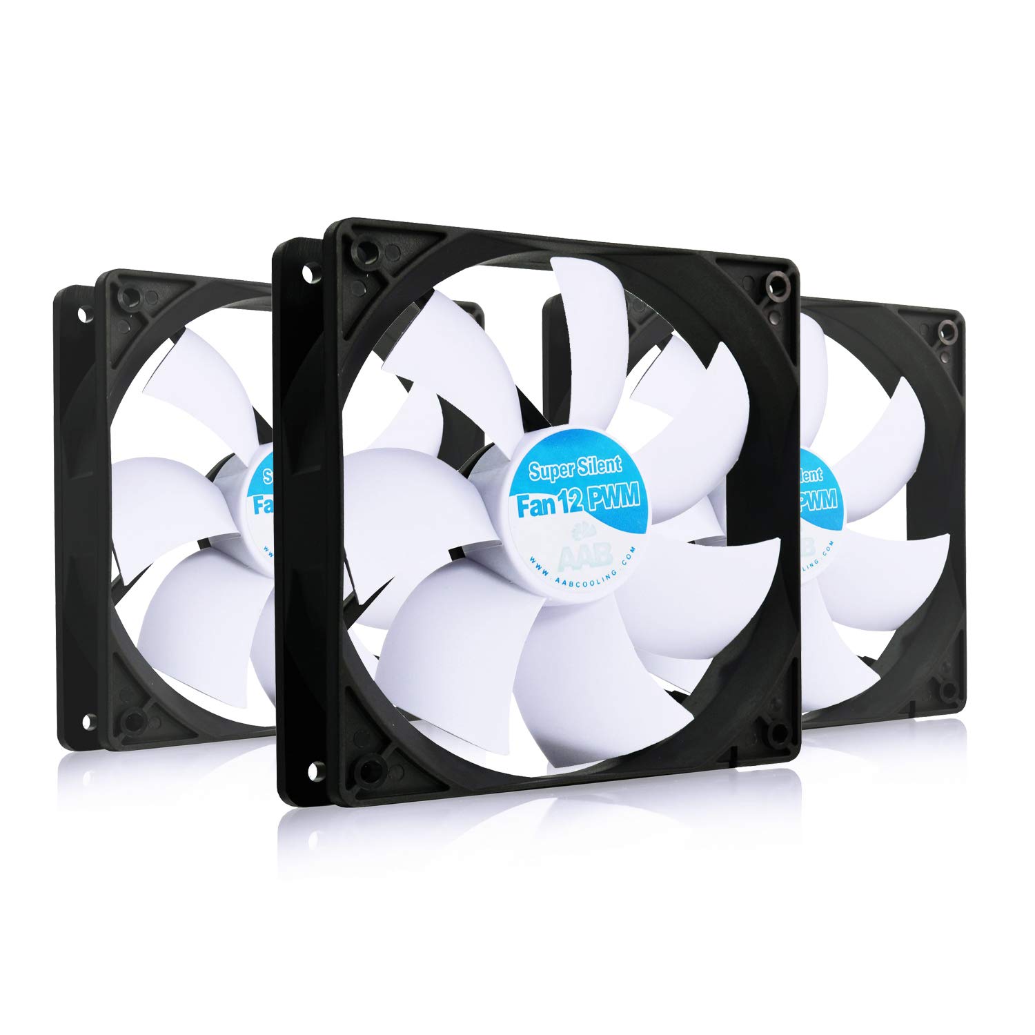 AABCOOLING Super Silent 120mm PWM-Silent Fan - 3 Pack, 10-19 dB(A), 37 CFM, 1600 RPM