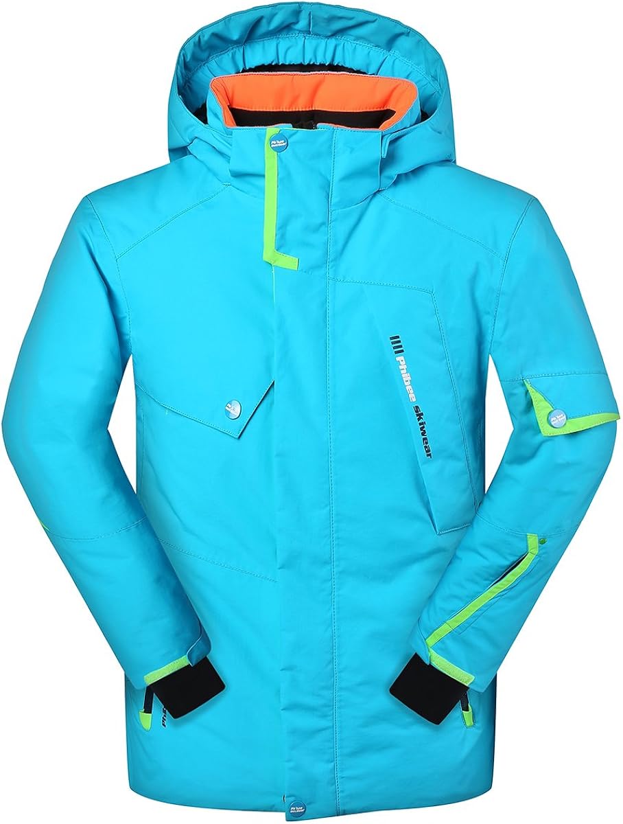 PHIBEE Big Boys Waterproof Breathable Snowboard Ski Jacket Sports