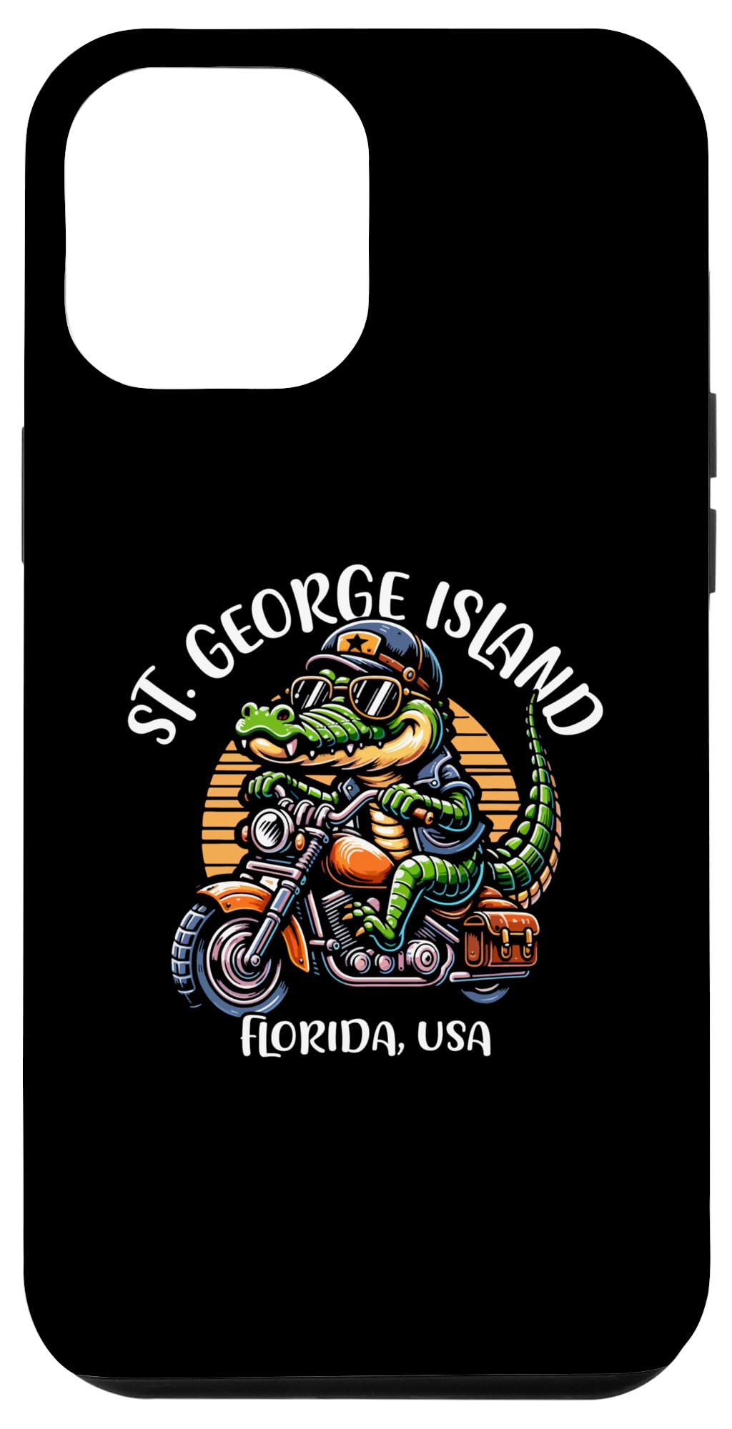 iPhone 14 Plus St George Island Florida USA Alligator Motorcycle Design Case